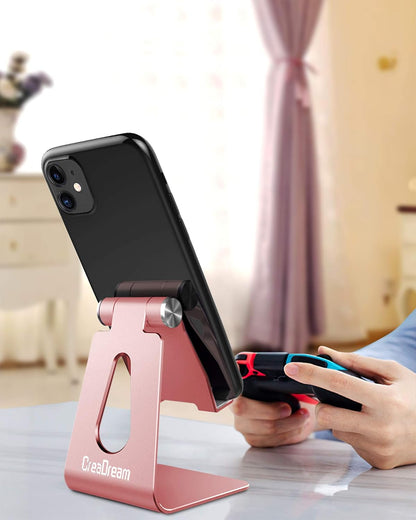 Aluminum Cell Phone Stand, Adjustable Phone Holder for Desk