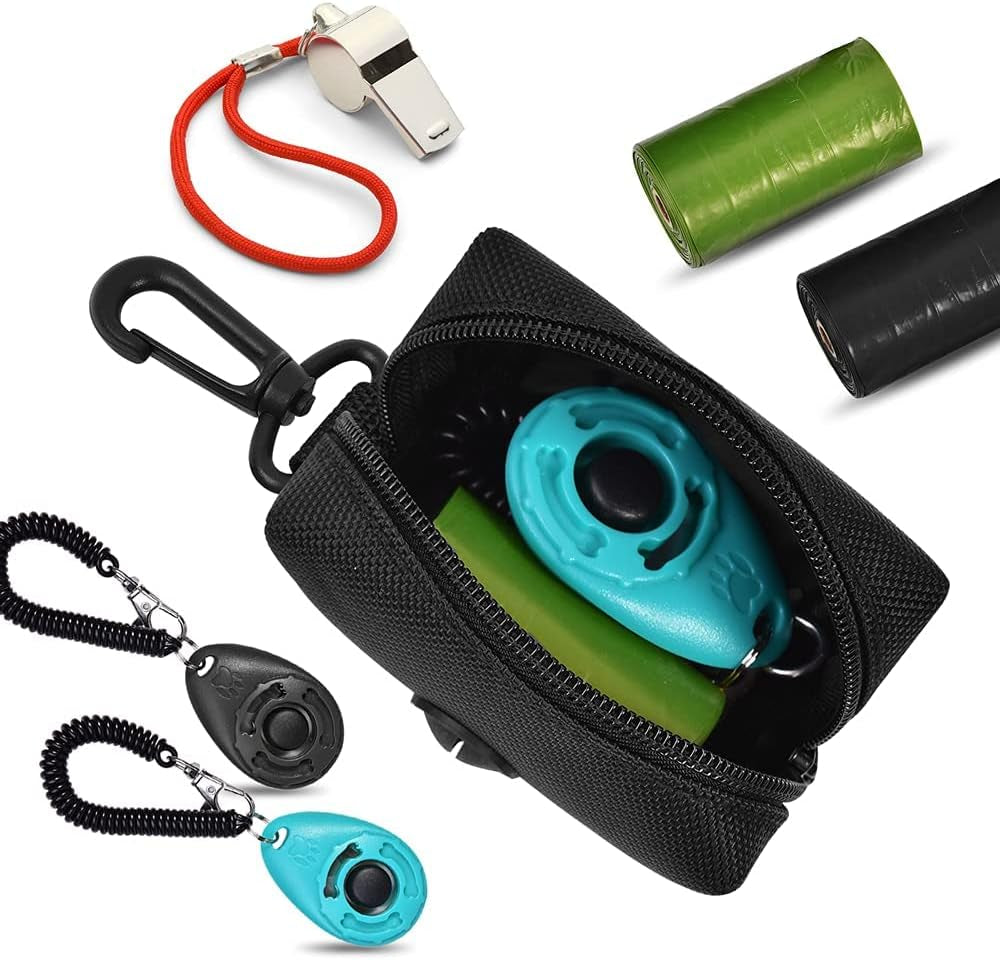 Dog Poop Bag Dispenser Holder Soft Waste Bags Roll Holders Clip 2PCS Black