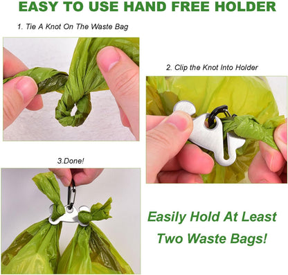 Dog Poop Bag Dispenser Holder Soft Waste Bags Roll Holders Clip 2PCS Black