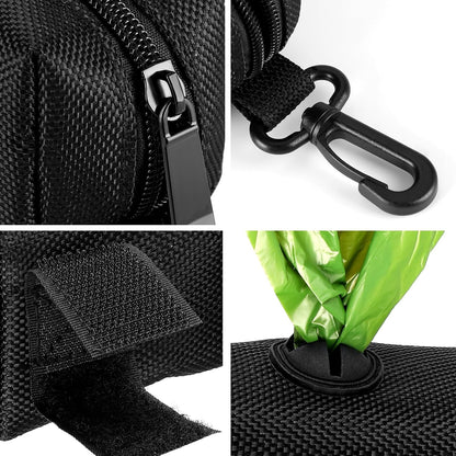 Dog Poop Bag Dispenser Holder Soft Waste Bags Roll Holders Clip 2PCS Black